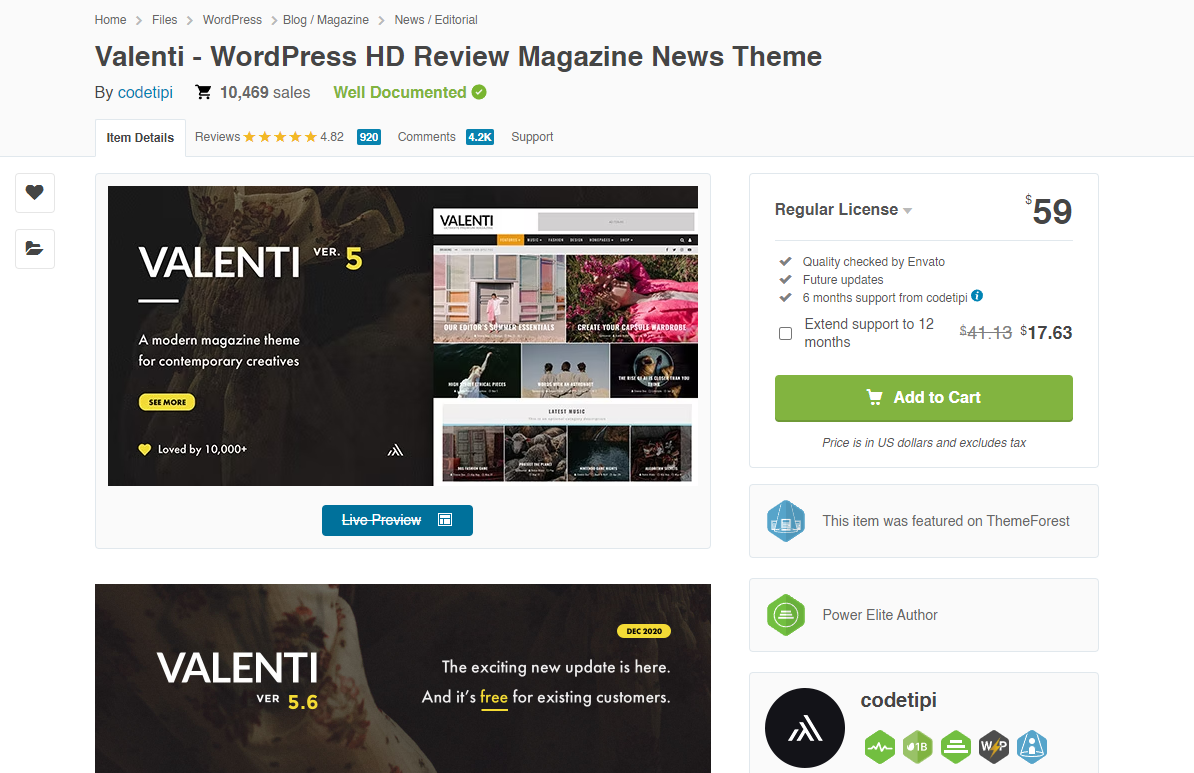 Valenti - WordPress HD Review Magazine News Theme